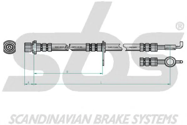 13308545151 SBS Тормозной шланг (фото 2)