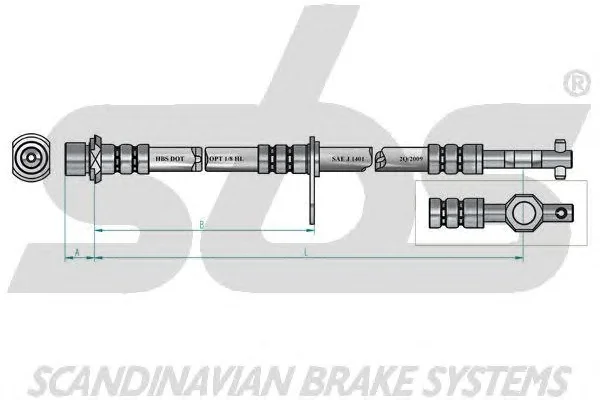 1330854555 SBS Тормозной шланг (фото 2)