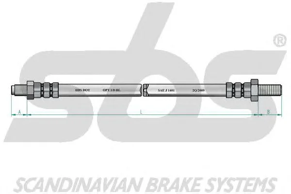 1330854807 SBS Тормозной шланг (фото 2)