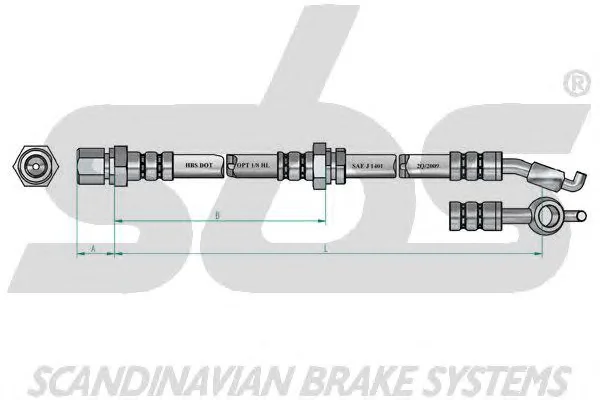1330855007 SBS Тормозной шланг (фото 2)