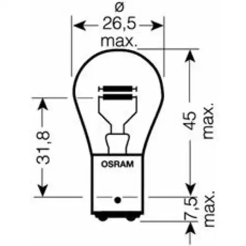 7528ULT OSRAM Лампа накаливания, фонарь указателя поворота (фото 3)