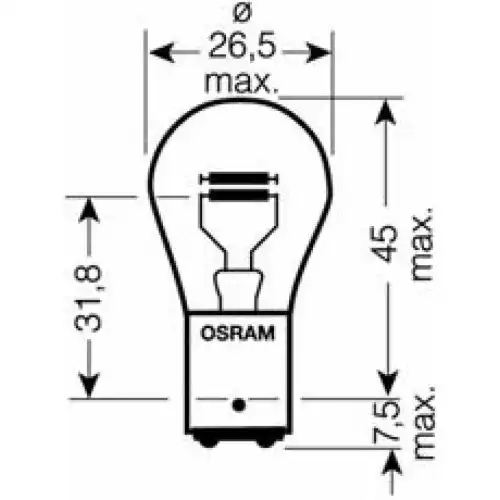 7537TSP OSRAM Лампа накаливания, фонарь указателя поворота (фото 5)