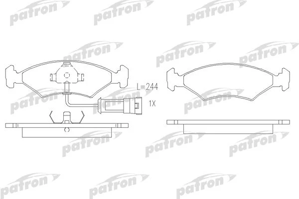 PBP212 PATRON Комплект тормозных колодок, дисковый тормоз (фото 2)