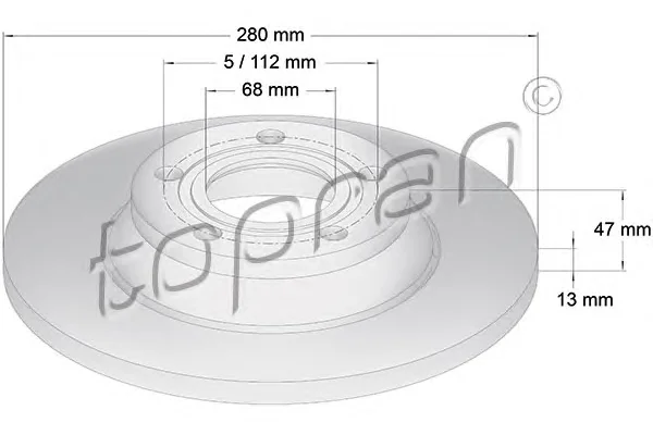 104 435 TOPRAN Тормозной диск (фото 1)