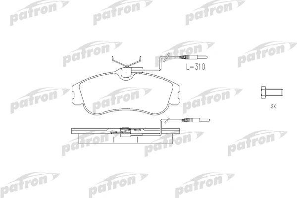 PBP1112 PATRON Комплект тормозных колодок, дисковый тормоз (фото 3)