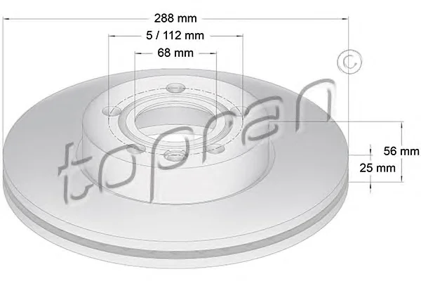 107 628 TOPRAN Тормозной диск (фото 1)