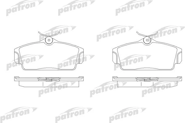 PBP1096 PATRON Комплект тормозных колодок, дисковый тормоз (фото 2)