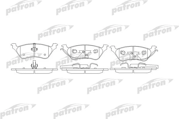 PBP1475 PATRON Комплект тормозных колодок, дисковый тормоз (фото 2)