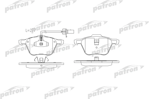 PBP1497 PATRON Комплект тормозных колодок, дисковый тормоз (фото 3)