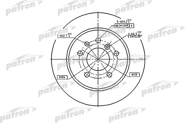 PBD1613 PATRON Тормозной диск (фото 2)