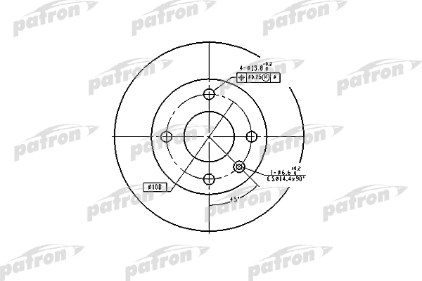PBD2598 PATRON Тормозной диск (фото 3)