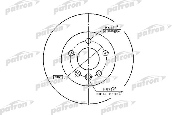 PBD1596 PATRON Тормозной диск (фото 2)