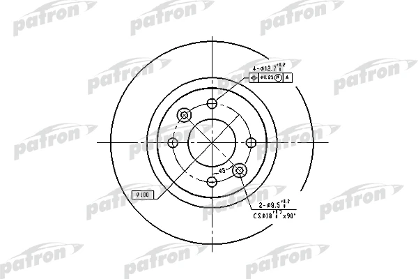 PBD1017 PATRON Тормозной диск (фото 3)