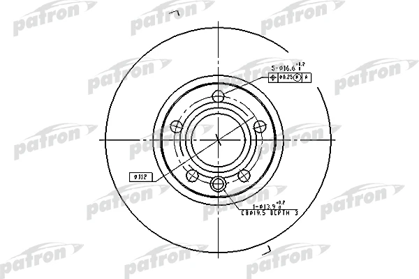 PBD2810 PATRON Тормозной диск (фото 3)