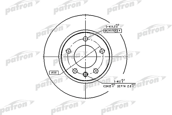PBD1614 PATRON Тормозной диск (фото 3)