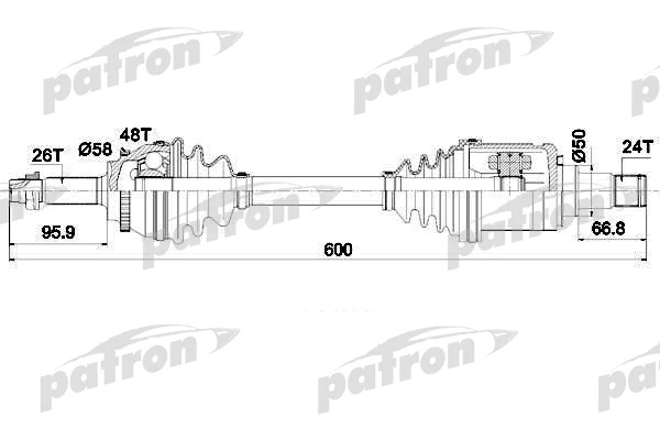 PDS0437 PATRON Приводной вал (фото 2)