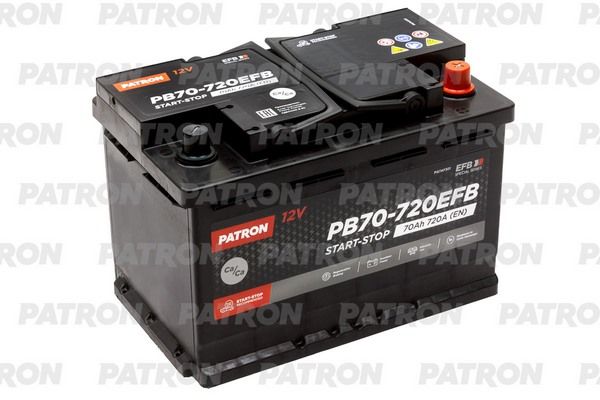 PB70-720EFB PATRON Стартерная аккумуляторная батарея (фото 2)