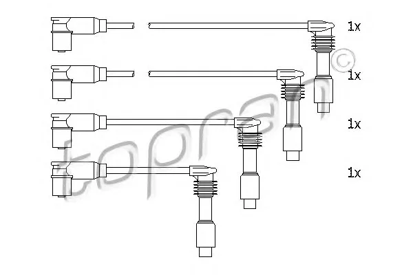 206 244 TOPRAN Высоковольтные провода (комплект проводов зажигания) (фото 1)