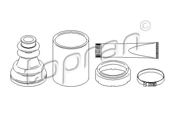 207 497 TOPRAN Комплект пыльника, приводной вал (фото 1)