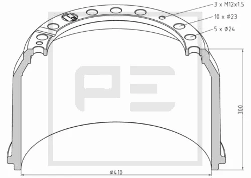 036.403-00A PE AUTOMOTIVE Тормозной барабан (фото 2)
