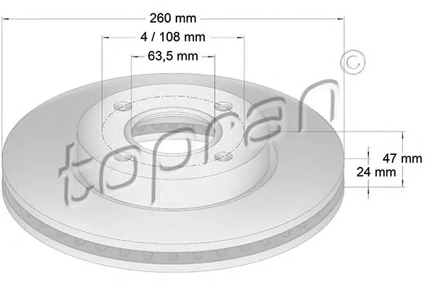 300 265 TOPRAN Тормозной диск (фото 1)