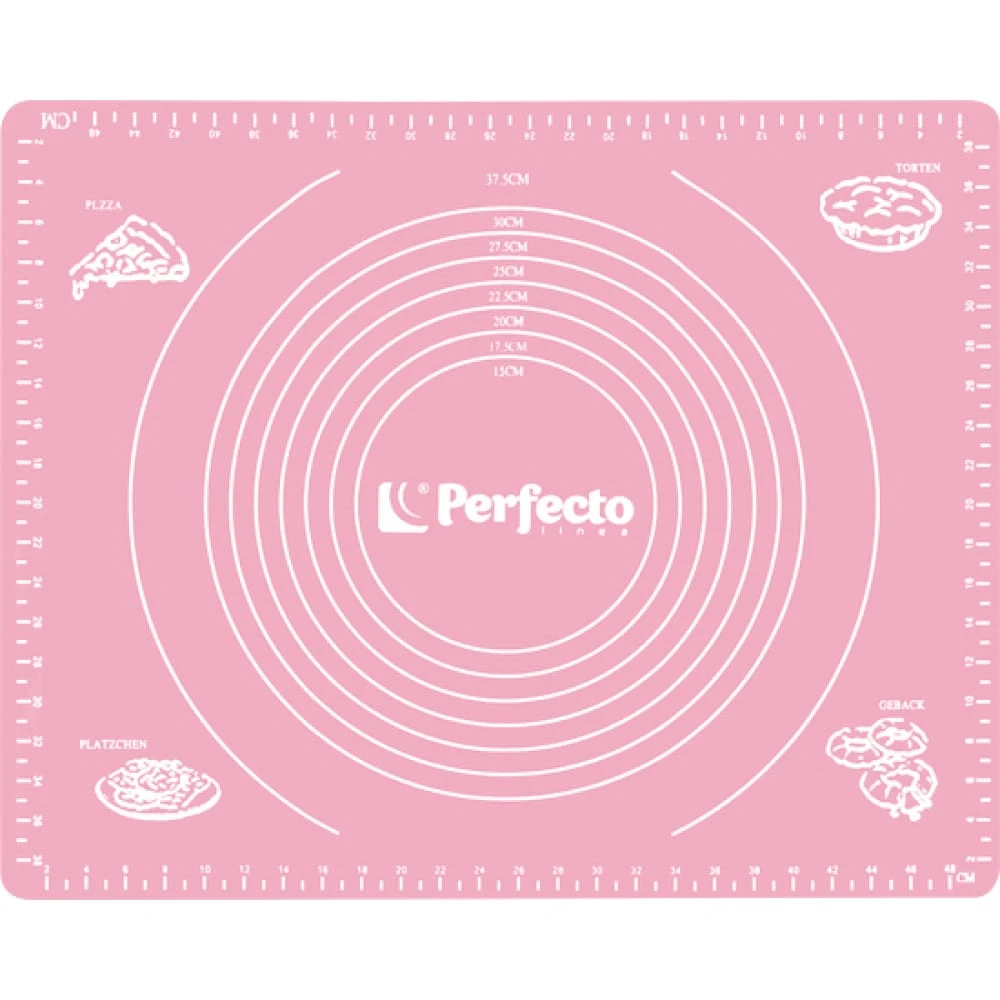 23-504001 PERFECTO LINEA Коврик для теста с мерными делениями 50х40 см розовый (фото 2)