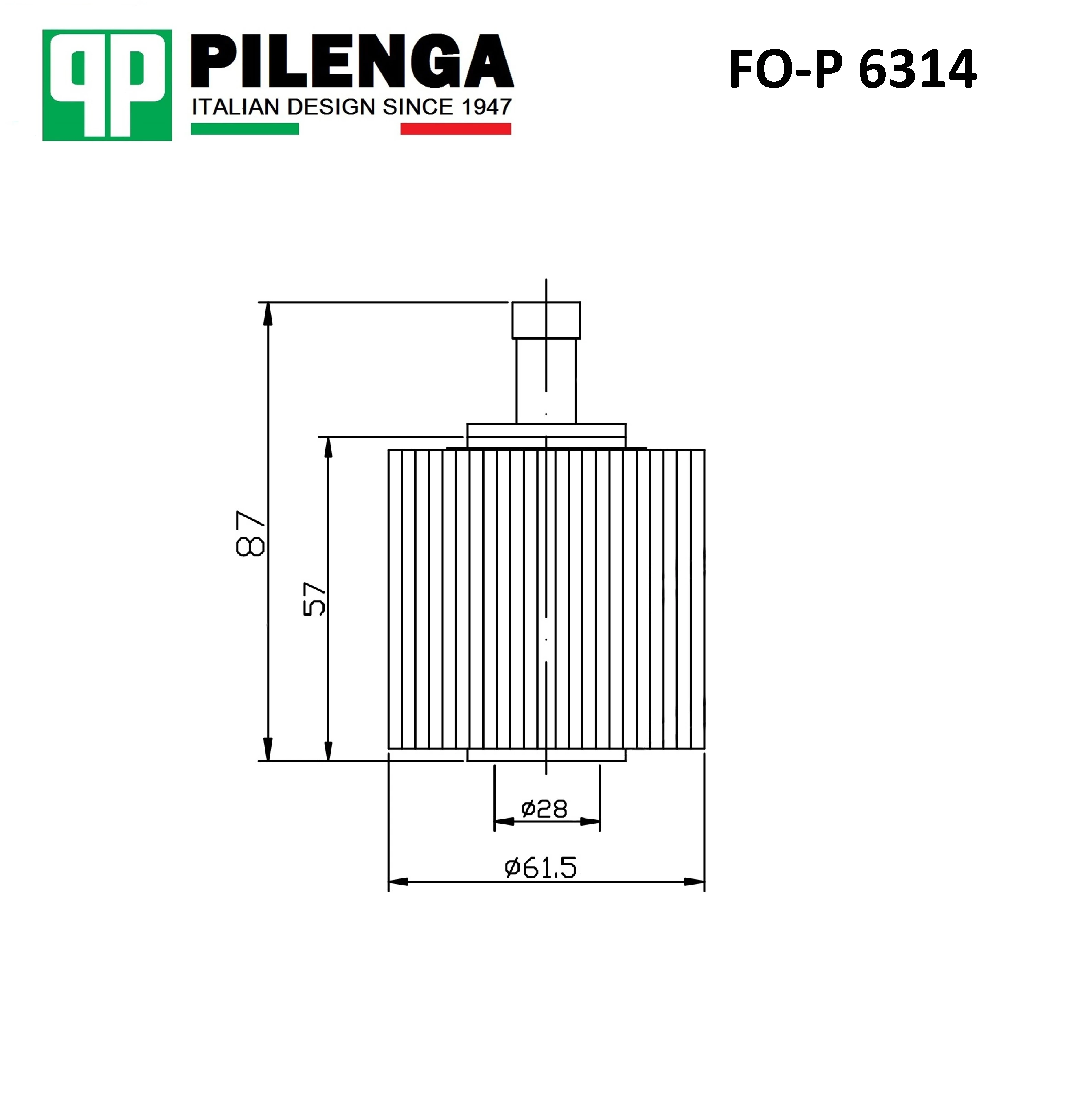 FO-P 6314 PILENGA Фильтр масляный fo-p 6314 (фото 2)