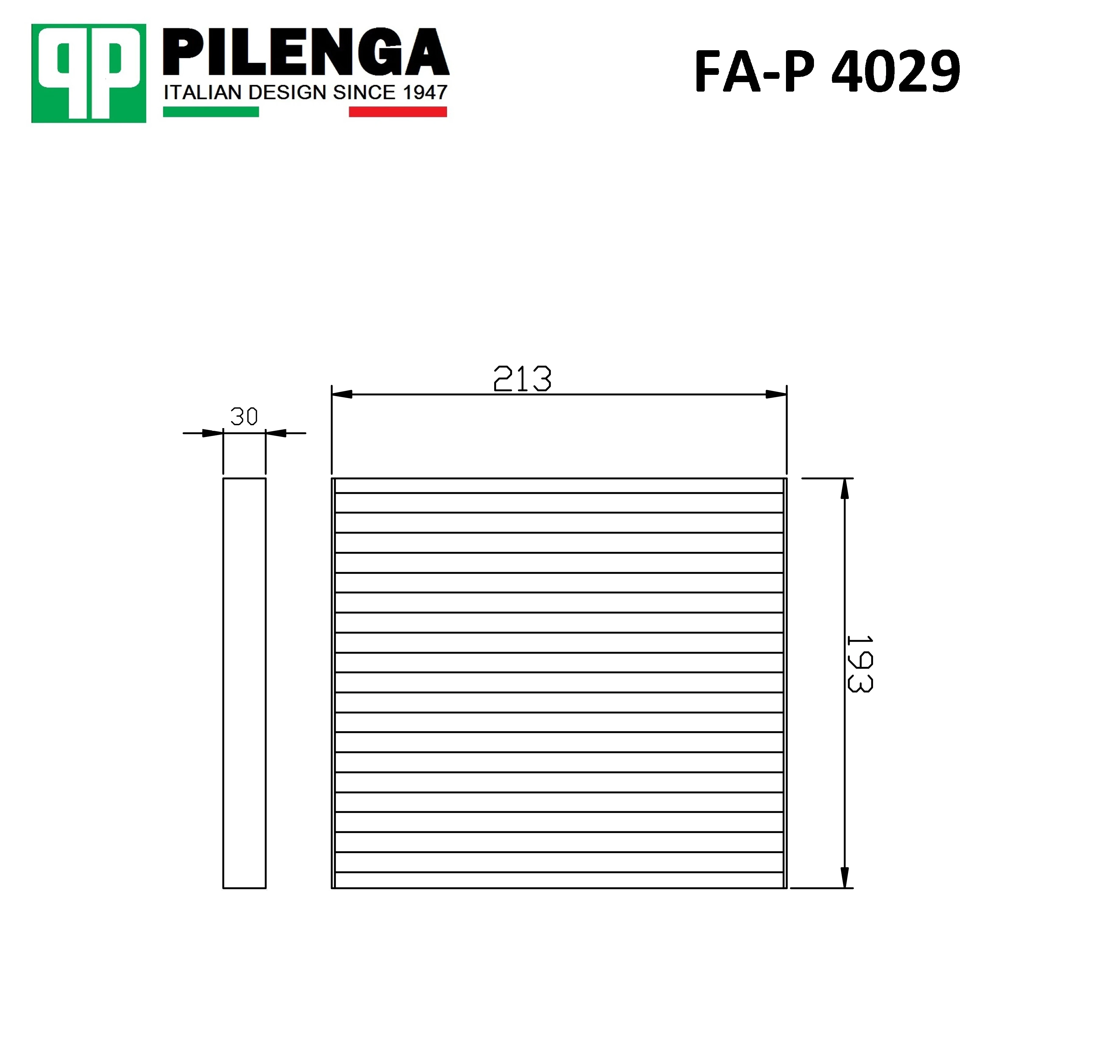 FA-P 4029 PILENGA Салонный фильтр toyota yaris/rav4/auris 1.0i/1.3i/1.4d-4d/2.2d 06> (фото 2)