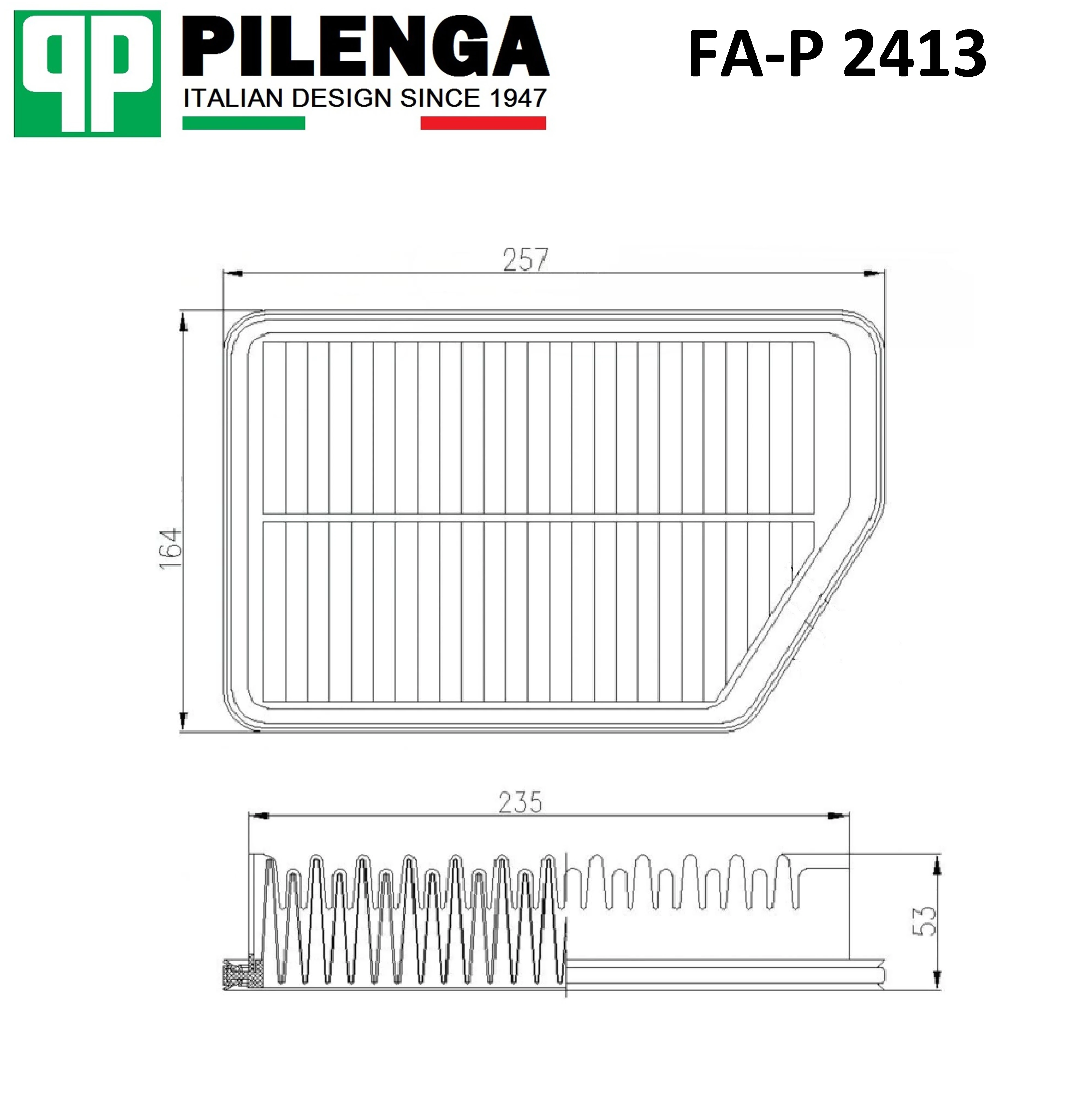 FA-P 2413 PILENGA Фильтр воздушный fa-p 2413 (фото 1)