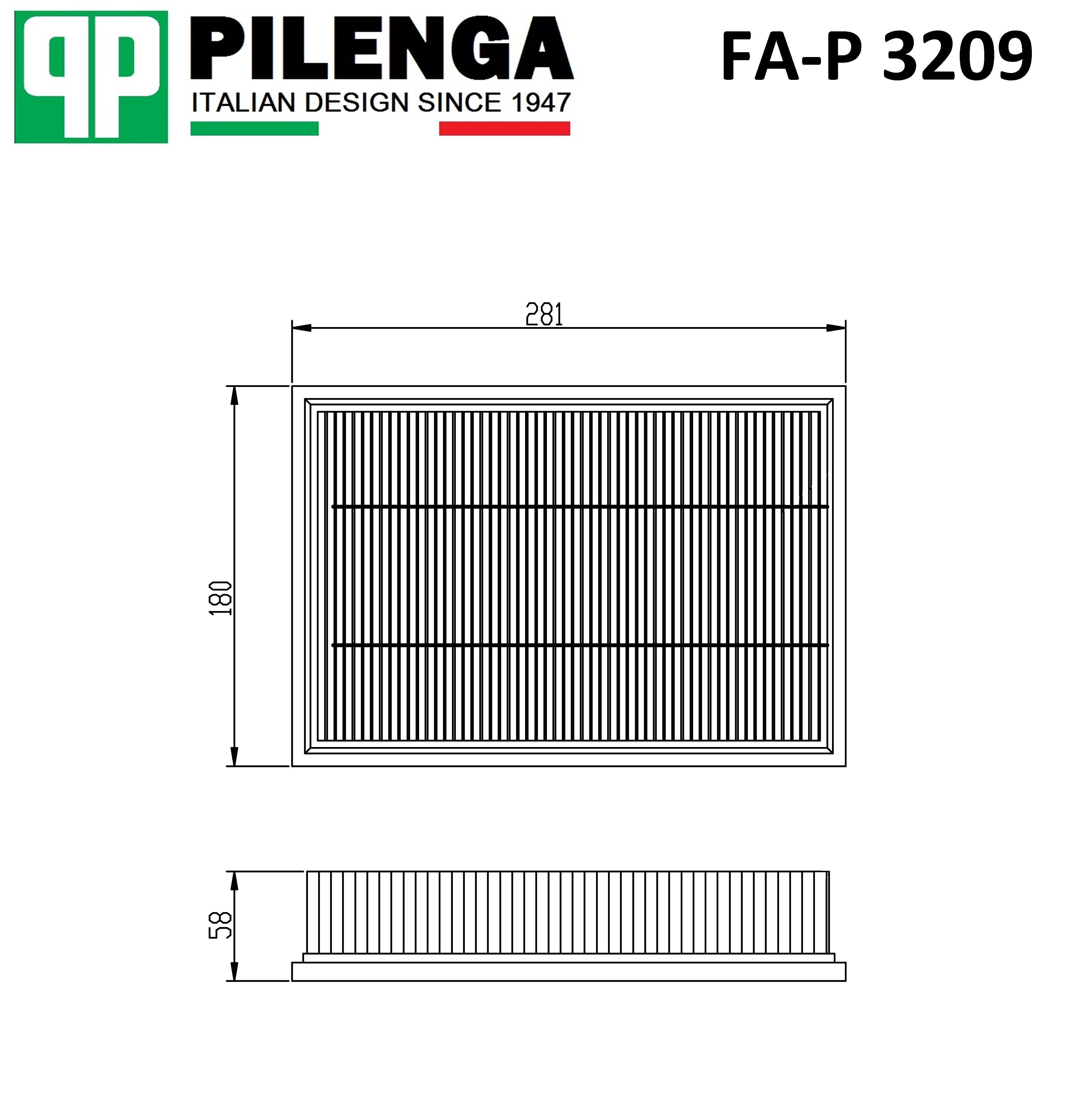 FA-P 3209 PILENGA Фильтр воздушный fa-p 3209 (фото 1)