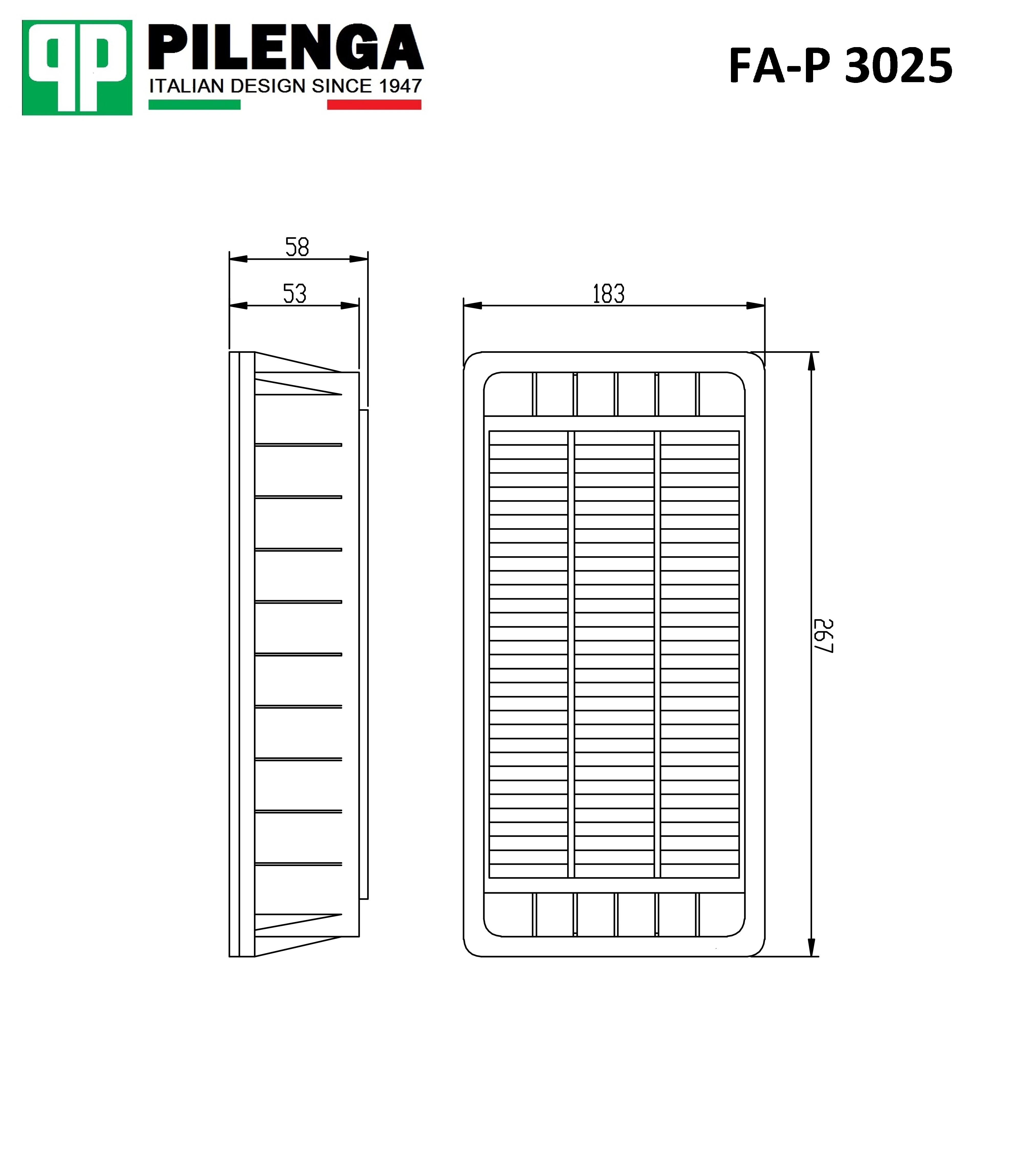 FA-P 3025 PILENGA Фильтр воздушный fa-p 3025 (фото 3)