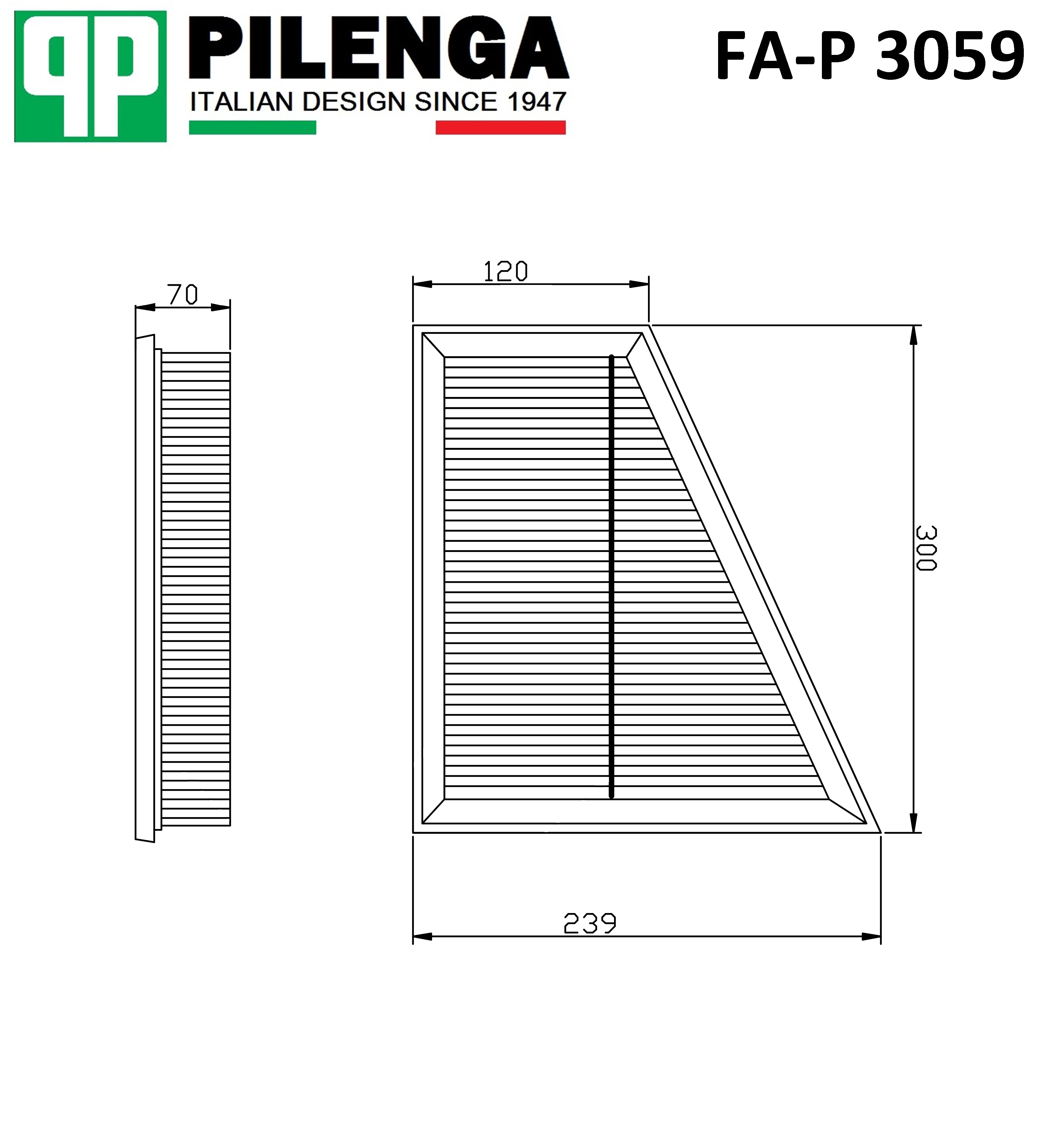 FA-P 3059 PILENGA Фильтр воздушный fa-p 3059 (фото 1)