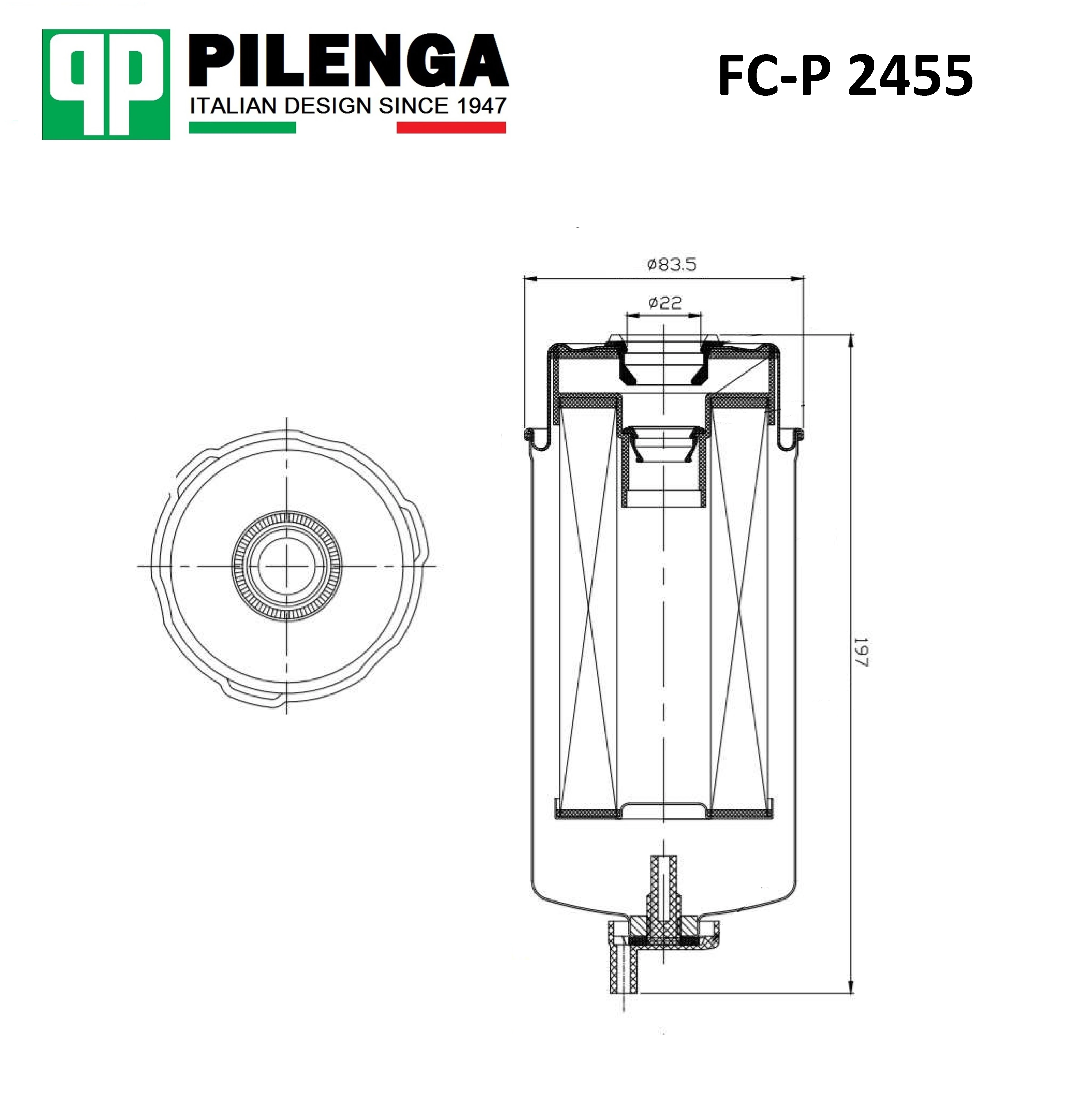 FCP2455 PILENGA Топливный фильтр fcp2455 (фото 2)