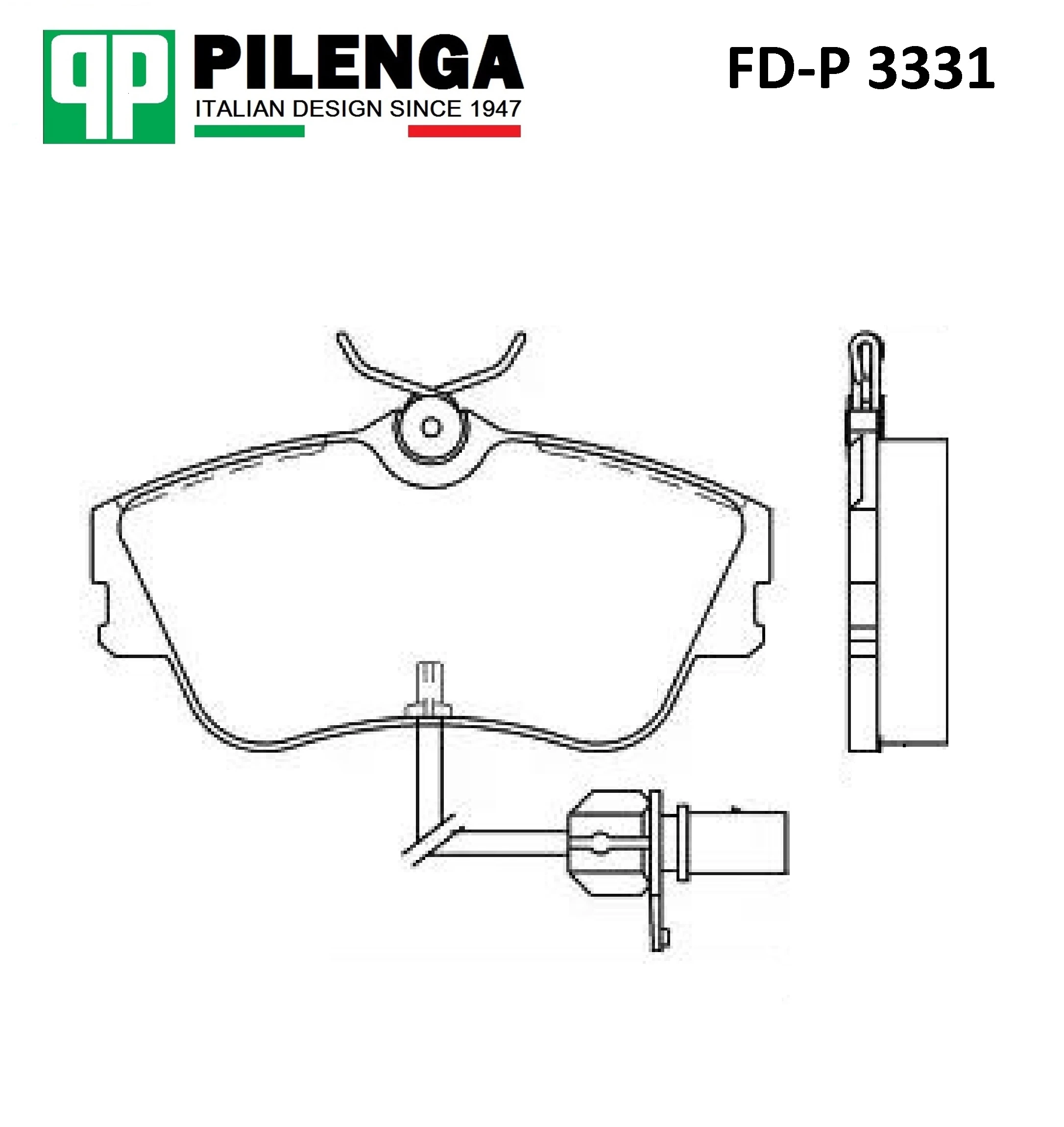 FD-P 3331 PILENGA Колодки дисковые п. vw transporter 2.5/2.4d/syncro 98-04 (фото 2)