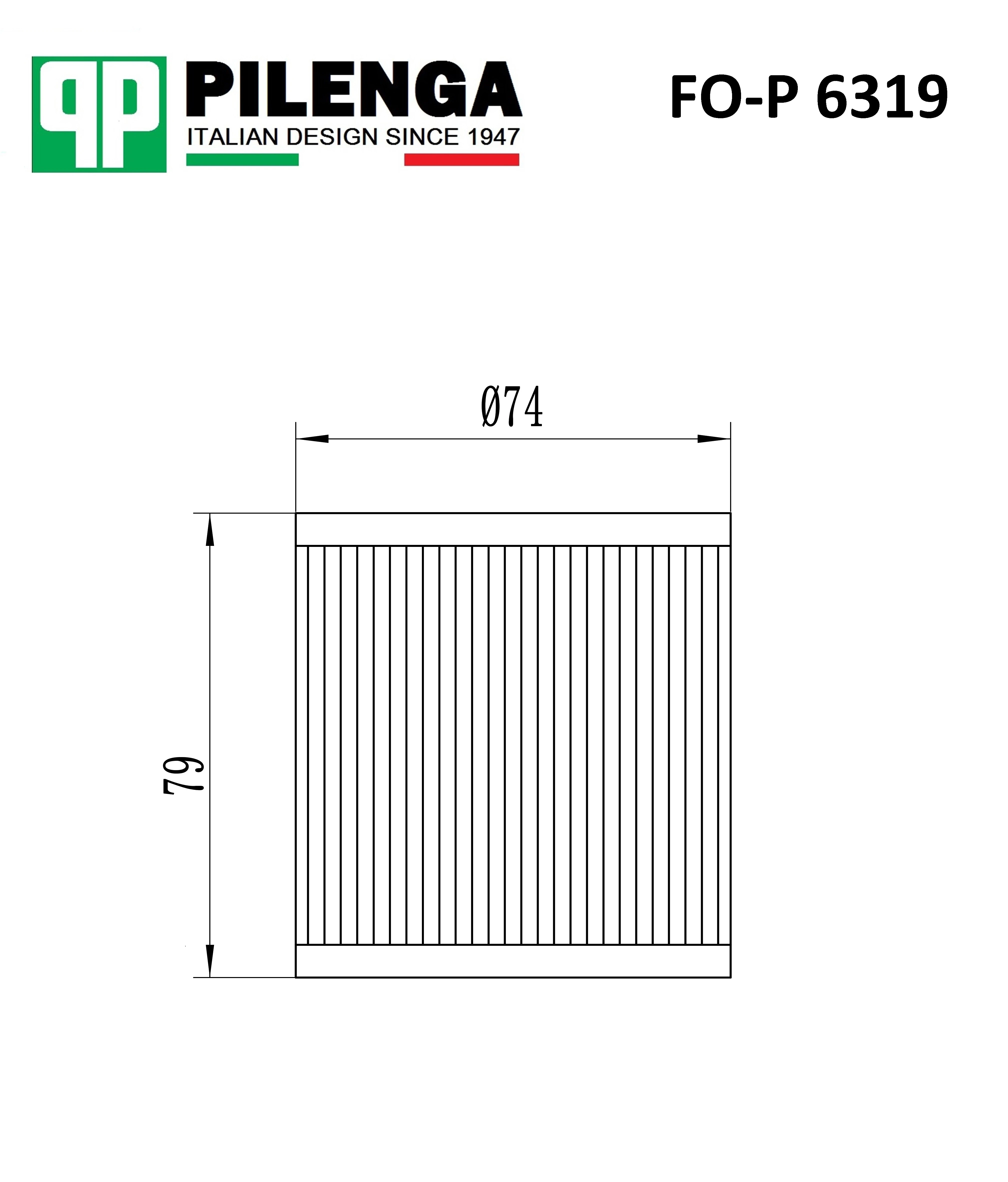 FO-P 6319 PILENGA Фильтр масляный fo-p 6319 (фото 2)