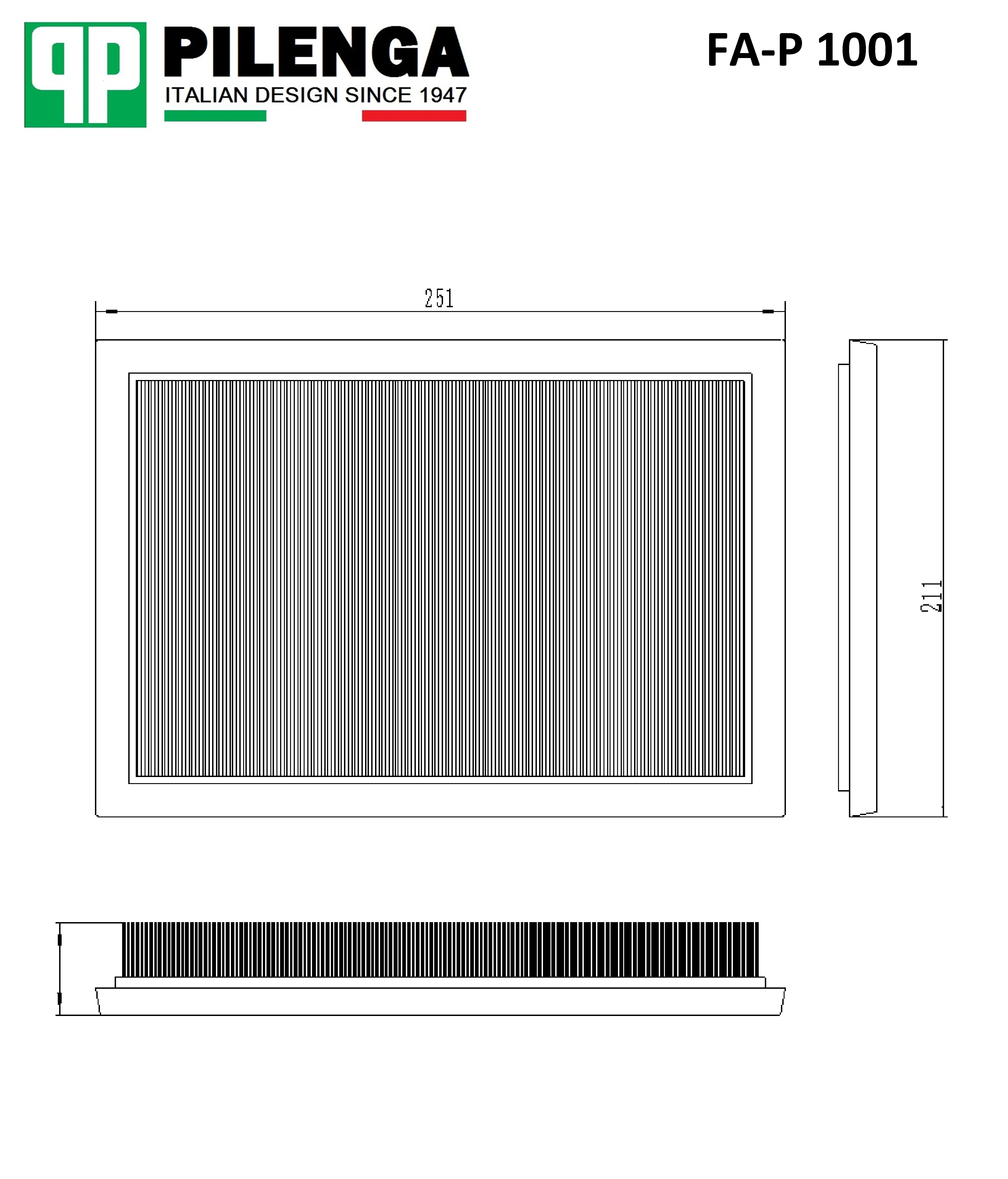 FA-P 1001 PILENGA Фильтр воздушный fa-p 1001 (фото 2)