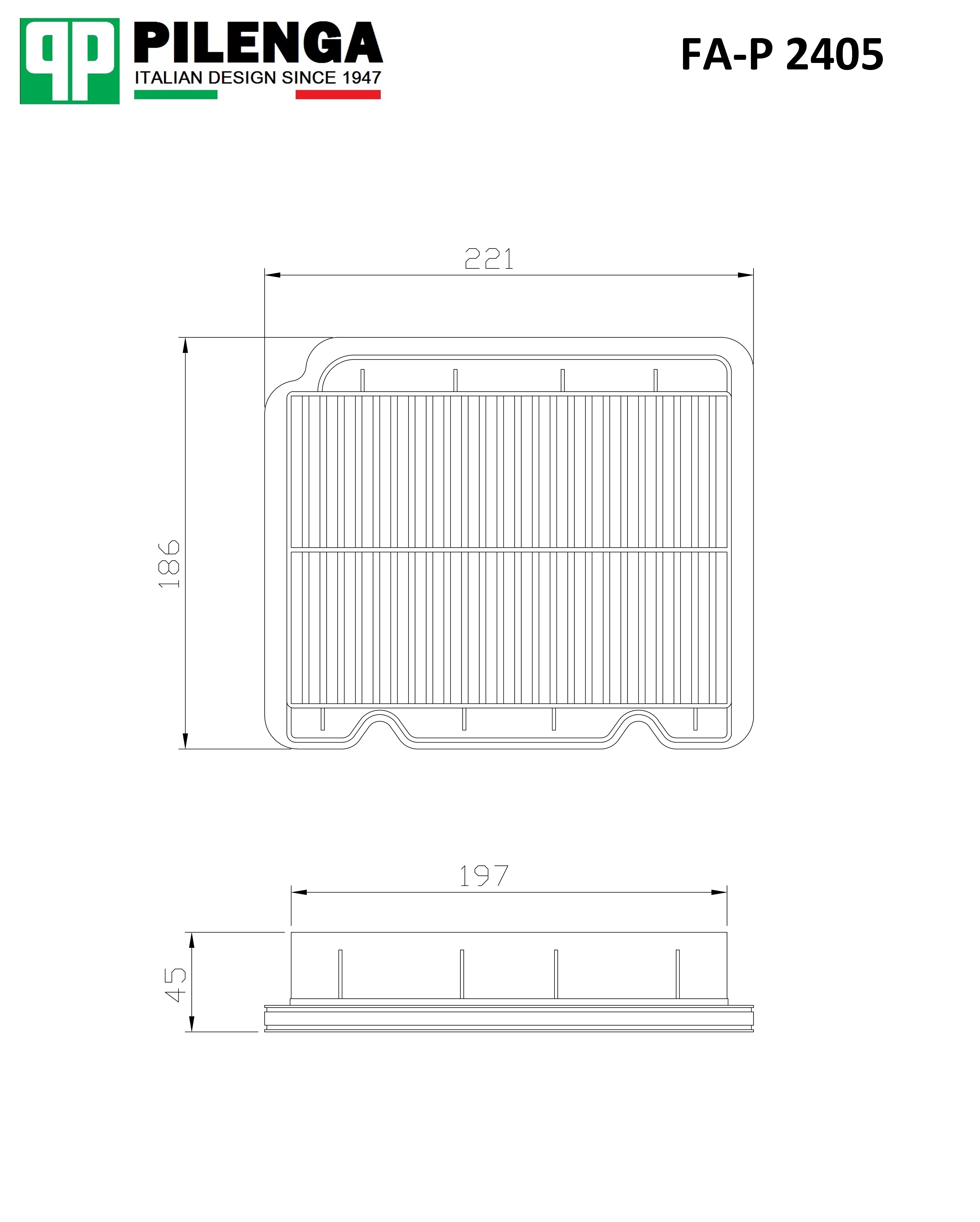 FA-P 2405 PILENGA Фильтр воздушный fa-p 2405 (фото 2)