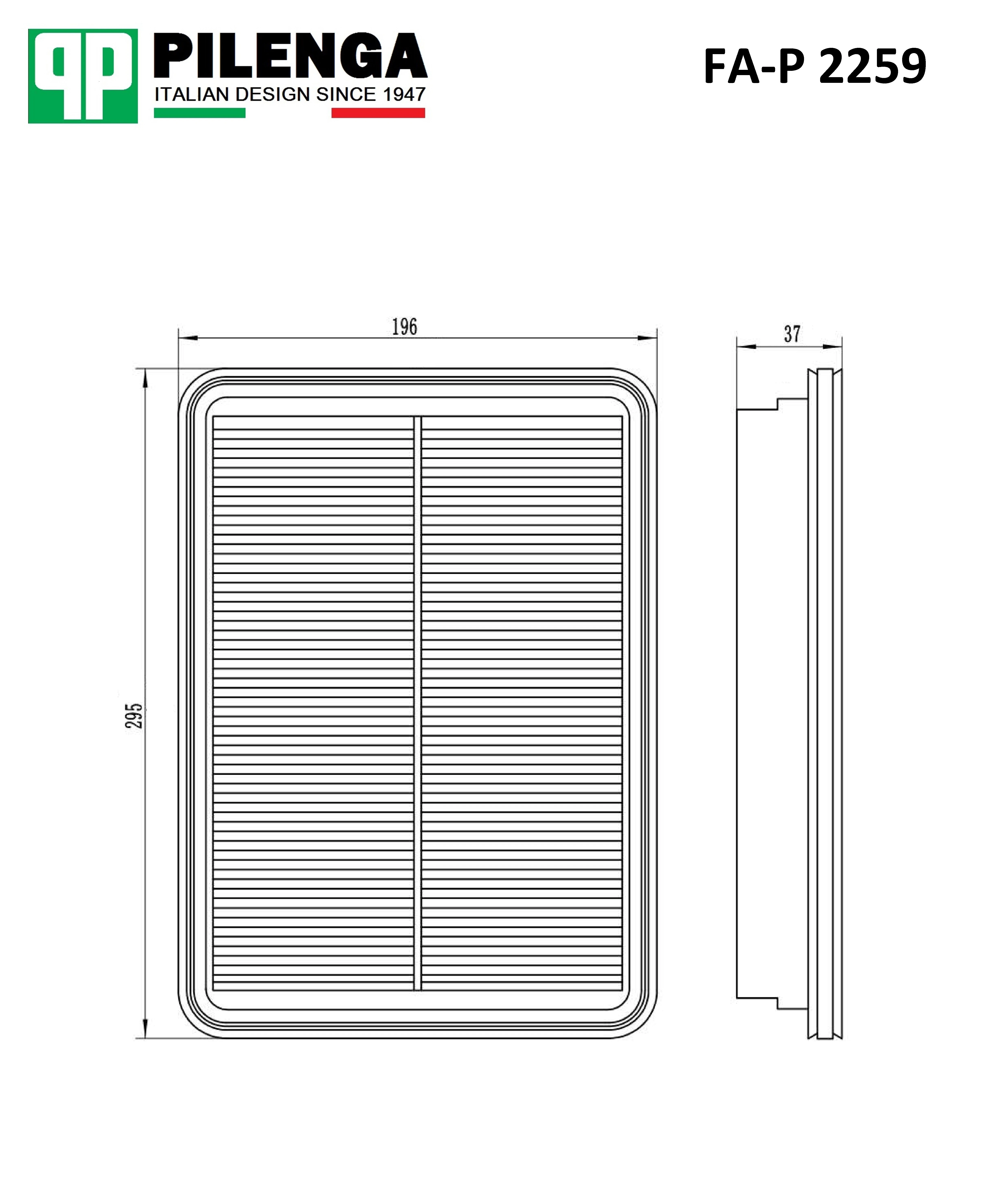 FA-P 2259 PILENGA Фильтр воздушный fa-p 2259 (фото 2)