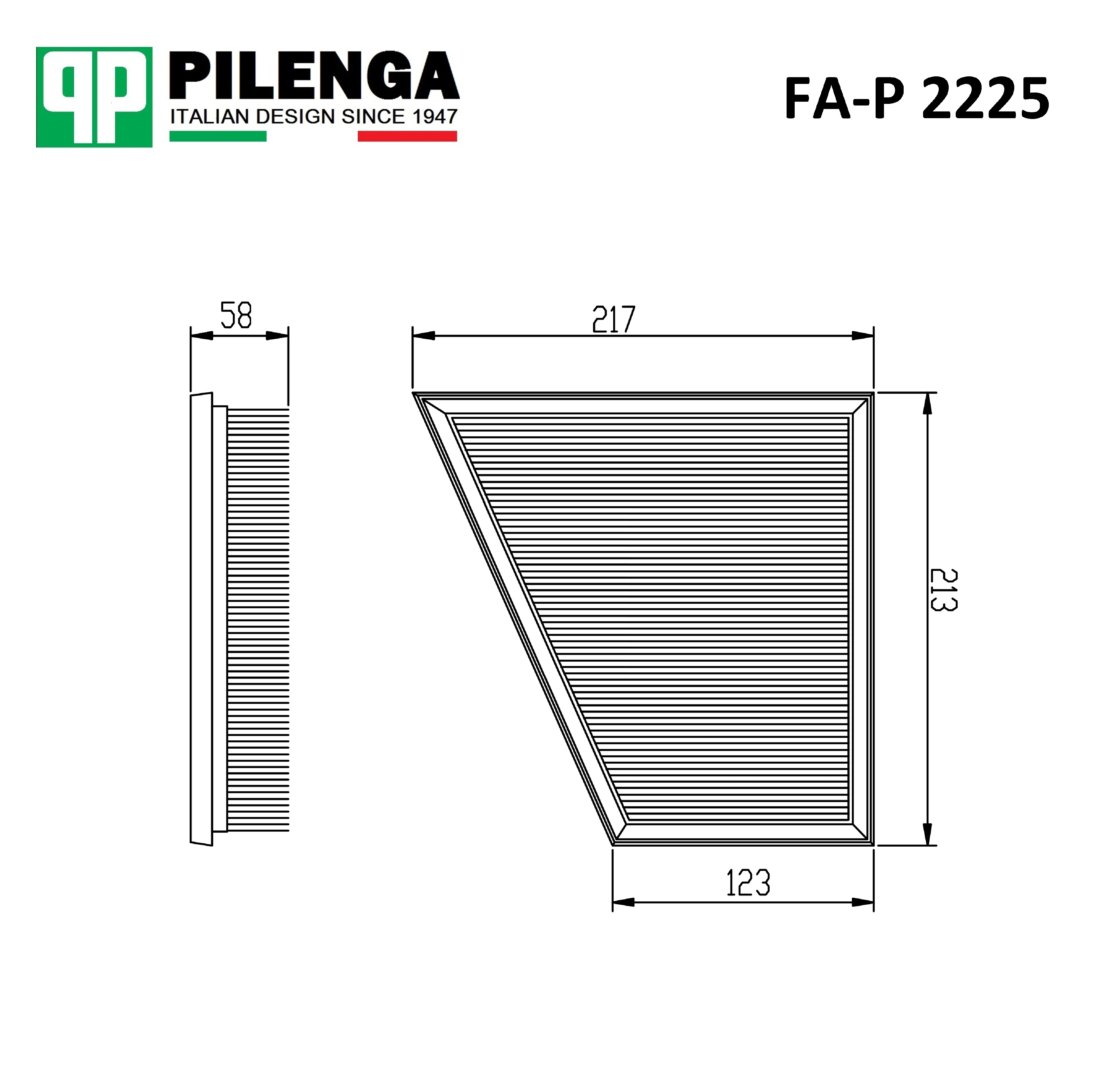 FA-P 2225 PILENGA Фильтр воздушный fa-p 2225 (фото 3)