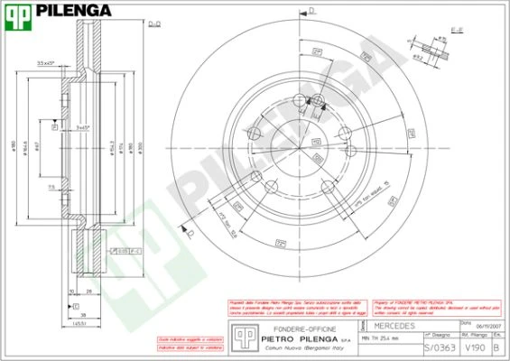 V190 PILENGA Тормозной диск (фото 2)