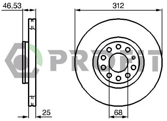 5010-1707 PROFIT Тормозной диск (фото 2)