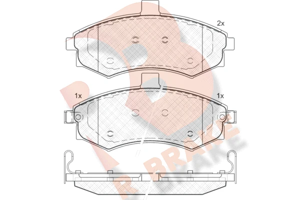 RB1643 R BRAKE Комплект тормозных колодок, дисковый тормоз (фото 2)