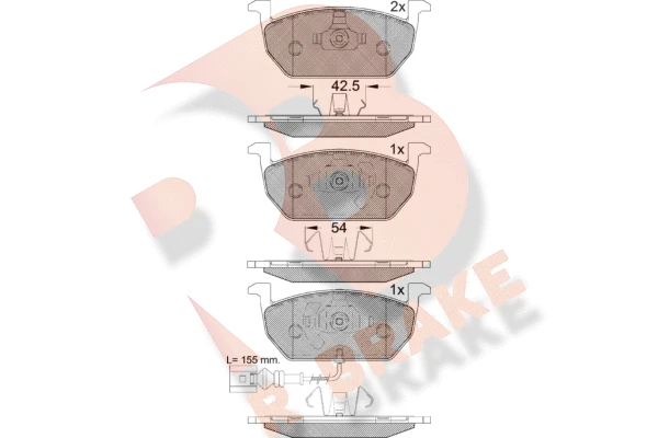 RB2189 R BRAKE Комплект тормозных колодок, дисковый тормоз (фото 2)