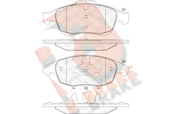 RB1852 R BRAKE Комплект тормозных колодок, дисковый тормоз (фото 1)