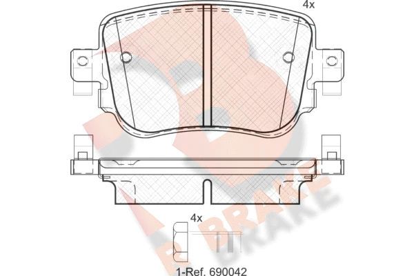 RB2152 R BRAKE Комплект тормозных колодок, дисковый тормоз (фото 2)