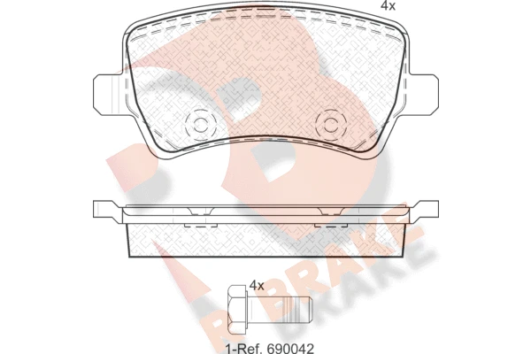 RB1776 R BRAKE Комплект тормозных колодок, дисковый тормоз (фото 1)