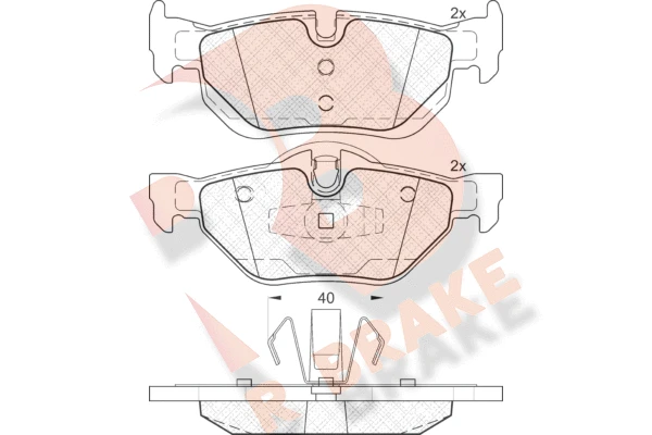 RB1663 R BRAKE Комплект тормозных колодок, дисковый тормоз (фото 2)