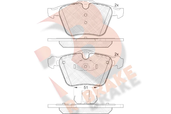 RB1805 R BRAKE Комплект тормозных колодок, дисковый тормоз (фото 2)