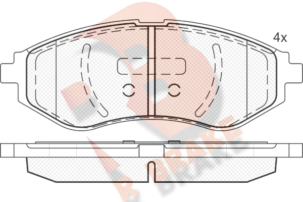 RB1566 R BRAKE Комплект тормозных колодок, дисковый тормоз (фото 2)