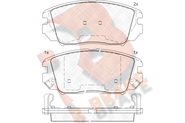 RB1745 R BRAKE Комплект тормозных колодок, дисковый тормоз (фото 2)